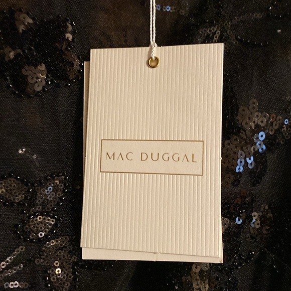 MacDuggal 67951 Embellished Illusion Long Sleeve midi dress - Picture 8 of 11